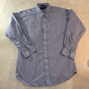 Chaps Ralph Lauren Button Up Shirt Blue 16 Long Sleeves 32-33 Cotton Blue